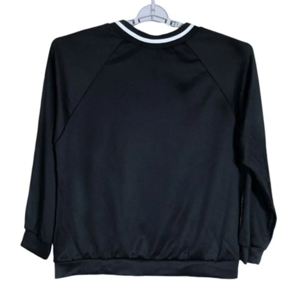 Blush Paris Bomber Jacket Magazine Varsity Zip Up Gold Black Women Large-XLarge - Picture 3 of 15